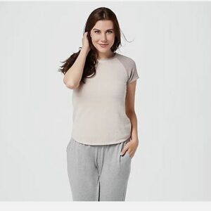 Barefoot Dreams Cozy Chic Ultra Lite Raglan Tee Extra Large